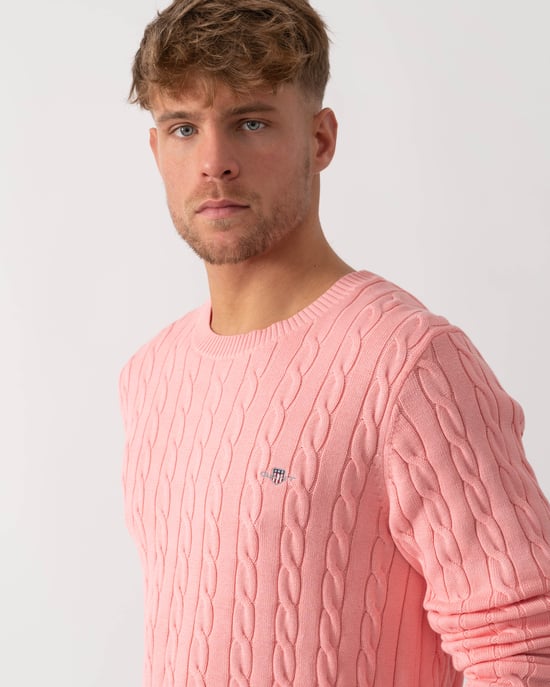 Crew Neck Jumper in Coral - Image 4
