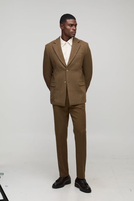Straight Fit Wool Look Blazer - Image 4