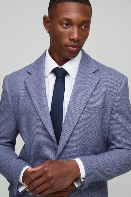 Straight Fit Herringbone Suit Jacket - Image 3