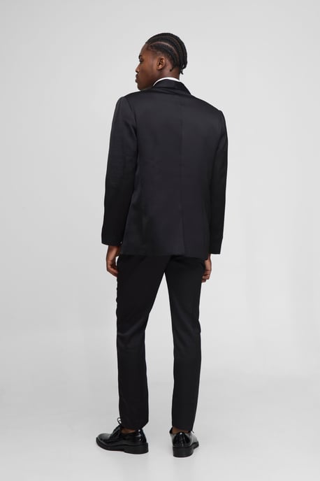 Relaxed Fit Satin Shawl Collar Blazer - Image 2