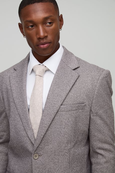 Straight Fit Herringbone Suit Jacket - Image 3