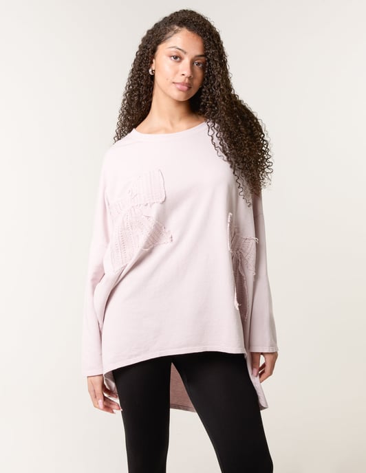 Lace Bow Sweat Top - Image 1