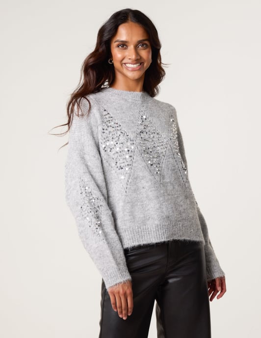 Diamond Sequin Jumper - Image 1