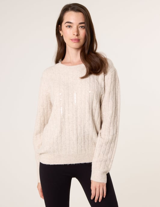 Round Neck Jumper With Sequin - Image 1