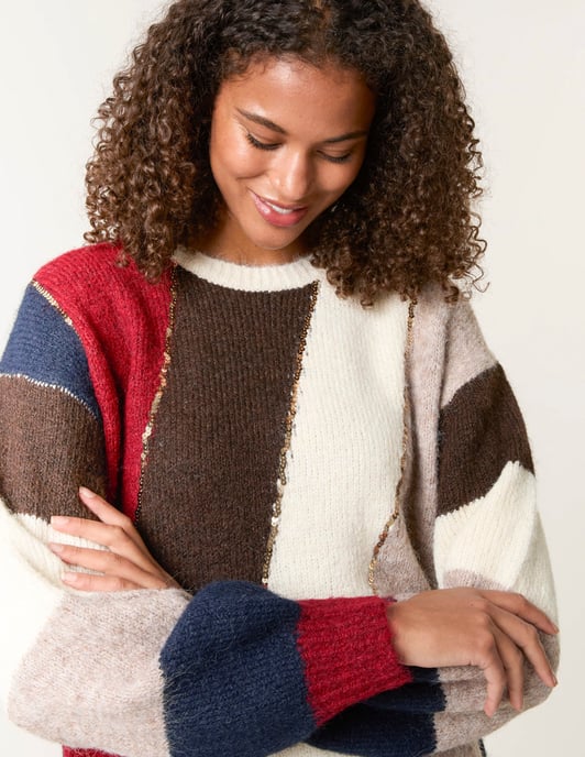 Stripe Sequin Detail Jumper - Image 1