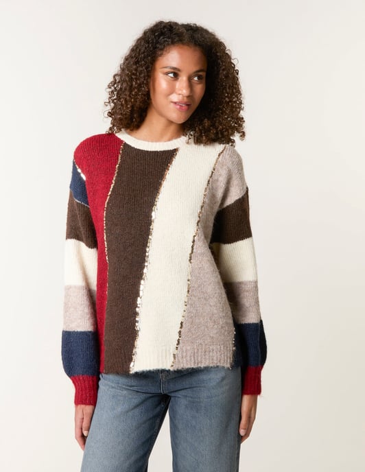 Stripe Sequin Detail Jumper - Image 3