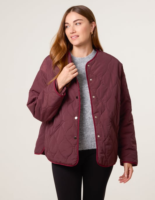 Button Front Quilted Jacket - Image 3