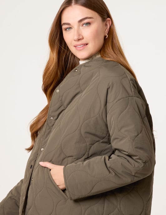 Button Front Quilted Jacket - Image 3