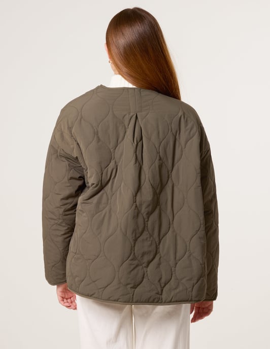 Button Front Quilted Jacket - Image 4