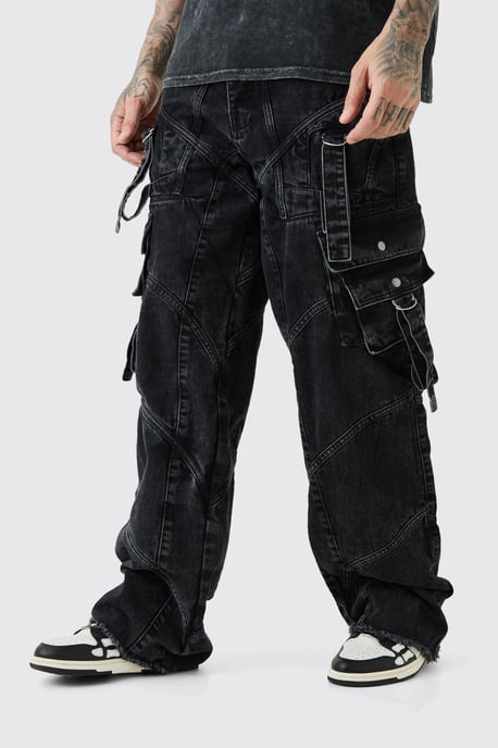 Tall Baggy Strap And Buckle Detail Jeans - Image 1