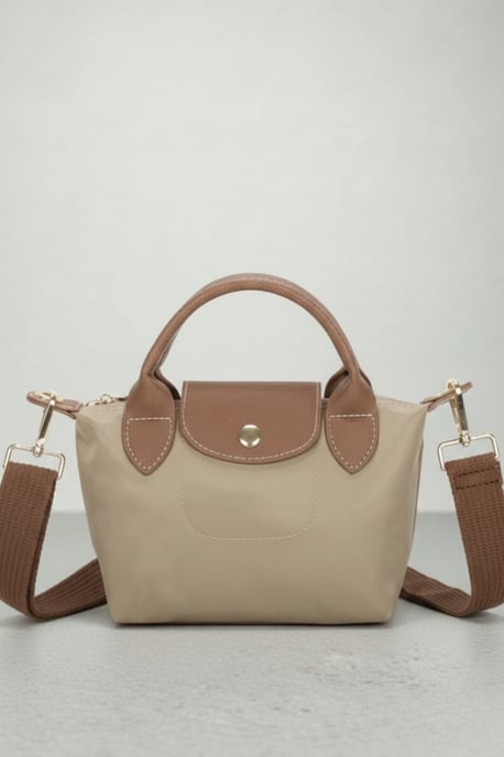 Mini Pouch Crossbody Bag in Dark Beige - Image 2