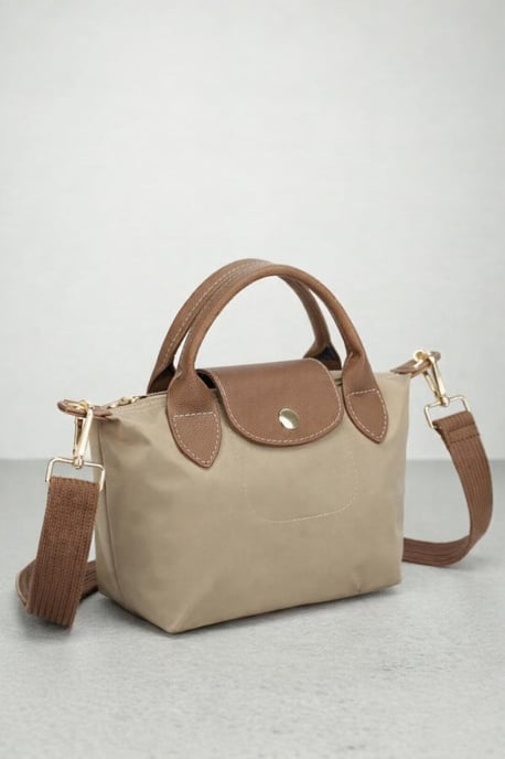 Mini Pouch Crossbody Bag in Dark Beige - Image 3