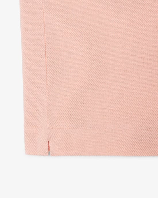 L.12.12 Lacoste Classic Fit Mens Short Sleeve Polo Shirt Classic Fit Polo Shirt in Coral - Image 3