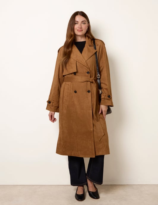 Suedette Trench Coat - Image 3