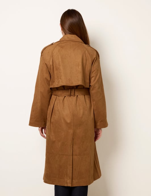 Suedette Trench Coat - Image 4