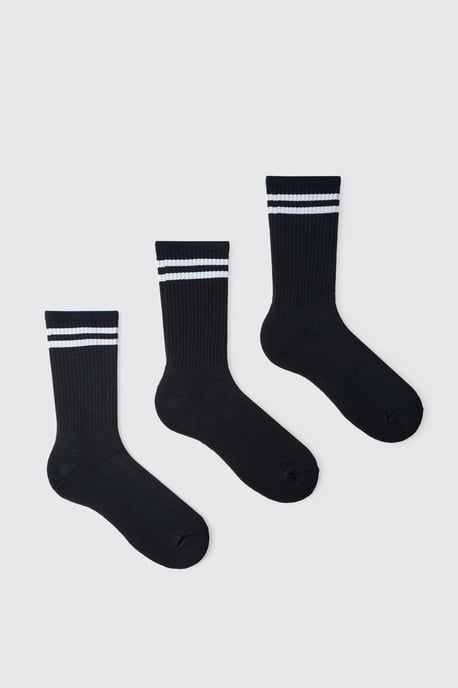 3 Pack Sport Stripe Socks - Image 1