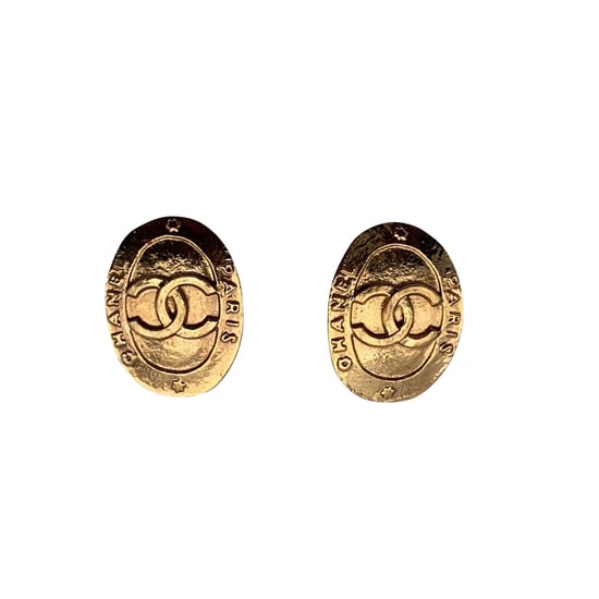 Chanel Vintage metalen oorbellen - Image 1