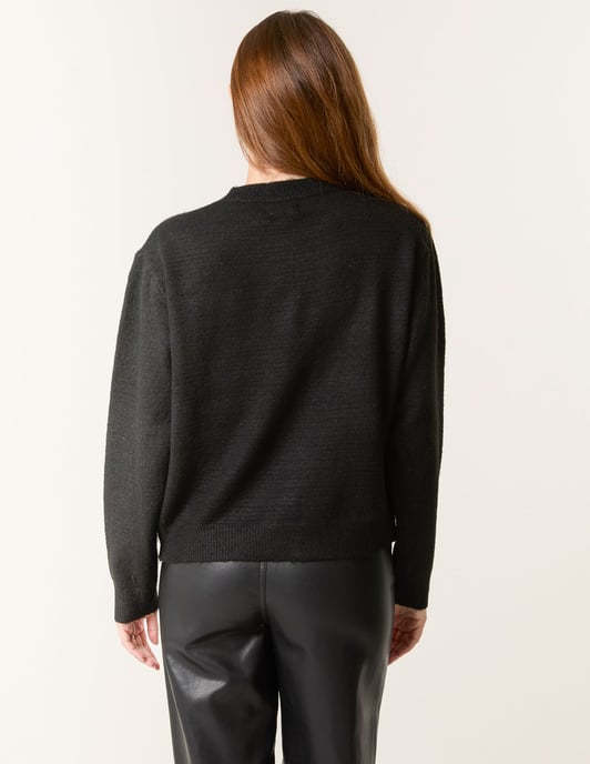 Diamante Detailed Leaf Branch Cardigan - Image 4