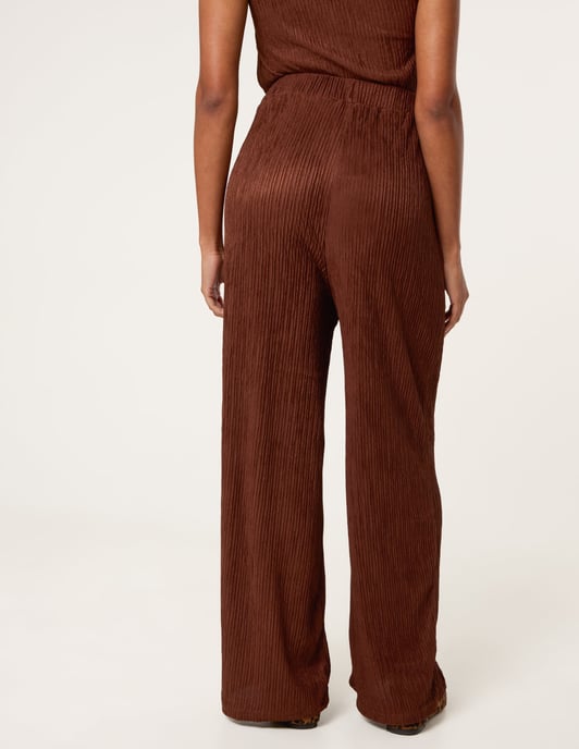 Crinkle Elasticated Waist Wide Leg Trousers - Image 4