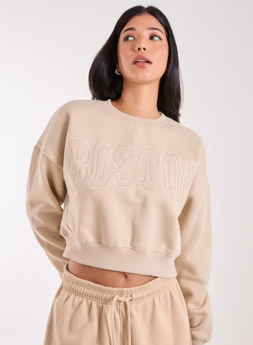 Boston Silk Detail Crop Sweater - Image 1