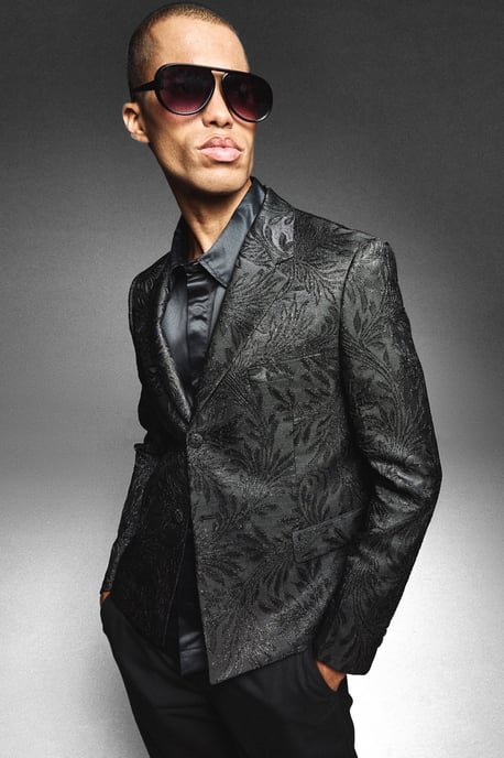 Oversized Boxy Jacquard Floral Blazer - Image 1