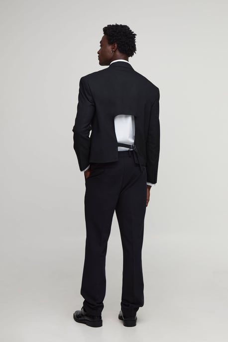 Relaxed Boxy Backless Blazer - Image 2