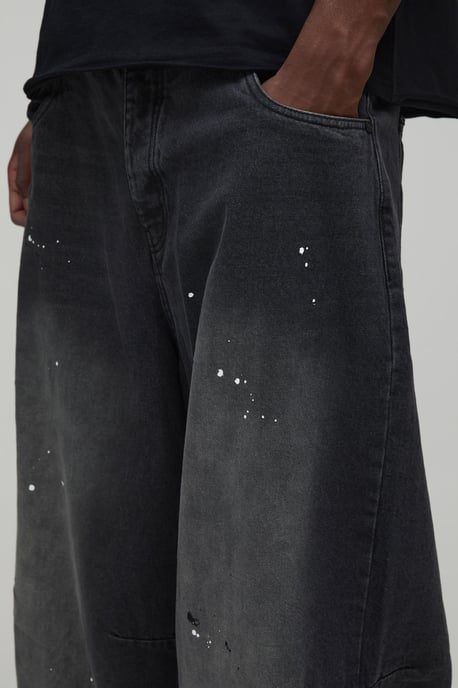 Tall Spray Washed Paint Splatter Balloon Jeans - Image 3