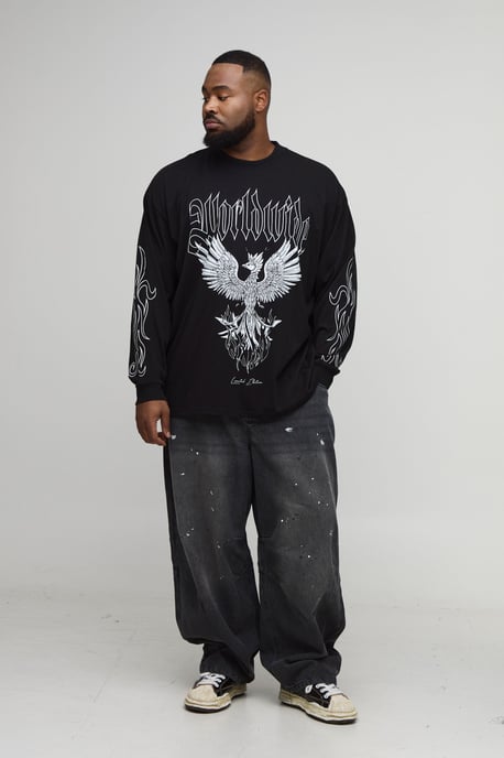 Plus Spray Washed Paint Splatter Balloon Jeans - Image 4