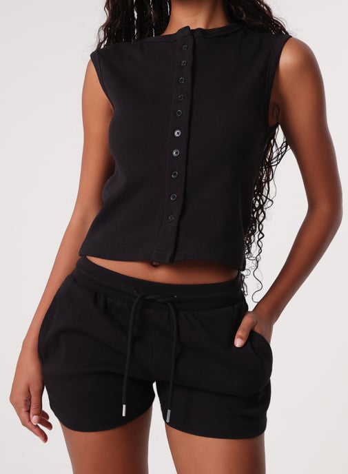 Ribbed Sleeveless Short Set - Image 4