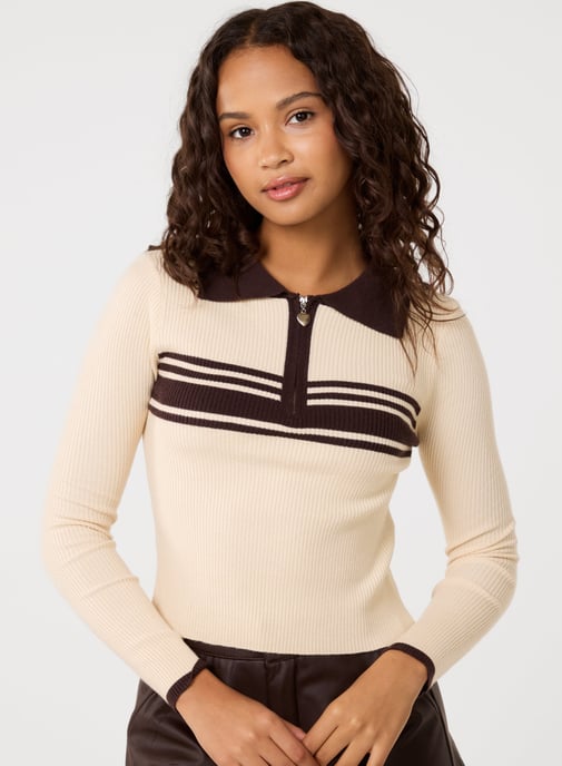 Stripe Front Zip Up Sweatshirt - Image 3