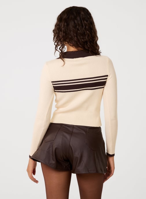 Stripe Front Zip Up Sweatshirt - Image 4