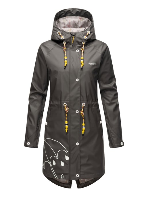 Marikoo women’s raincoat – Dancing Umbrella, waterproof with hood - Image 1