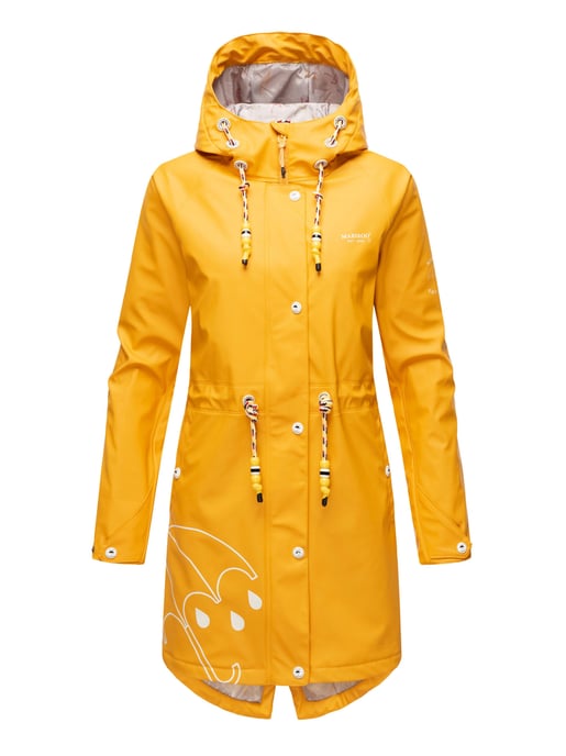Marikoo women’s raincoat – Dancing Umbrella, waterproof with hood - Image 1