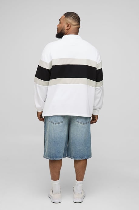 Plus Relaxed Fit Paint Brushed Distressed Jorts - Image 2