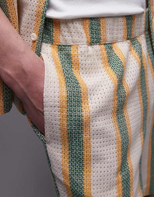 Topman co-ord crochet bright stripe shorts - Image 4