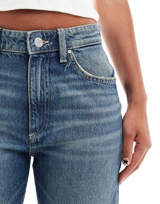 Cotton On original rak jeans i blå skymning denim - Image 4