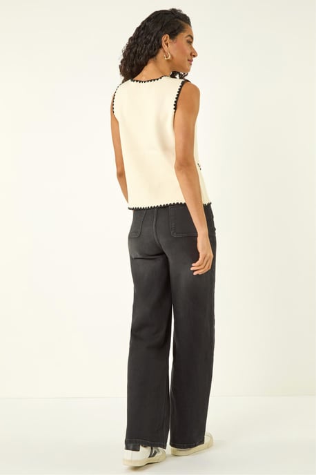 Contrast Knit Waistcoat - Image 3