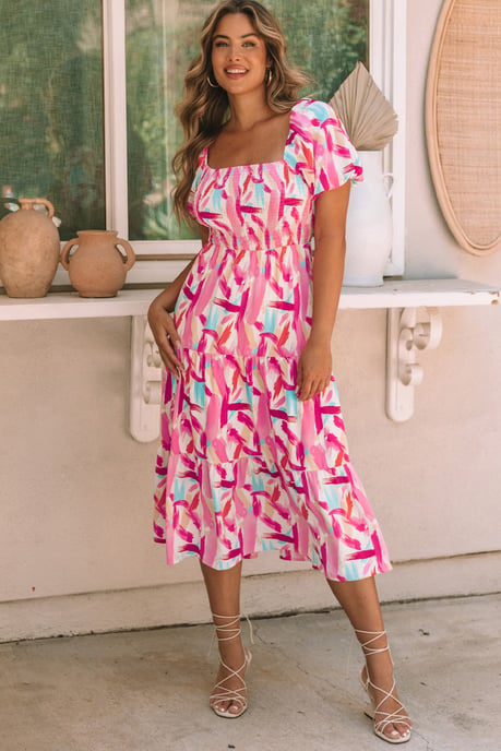 Abstract Print Midi Dress - Image 2