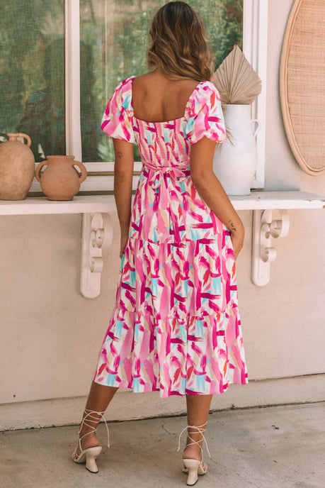Abstract Print Midi Dress - Image 3