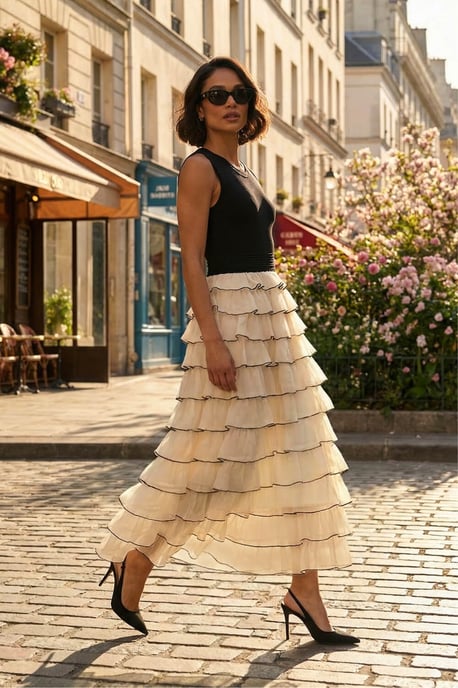 Ruffle Knit Maxi Dress - Image 1