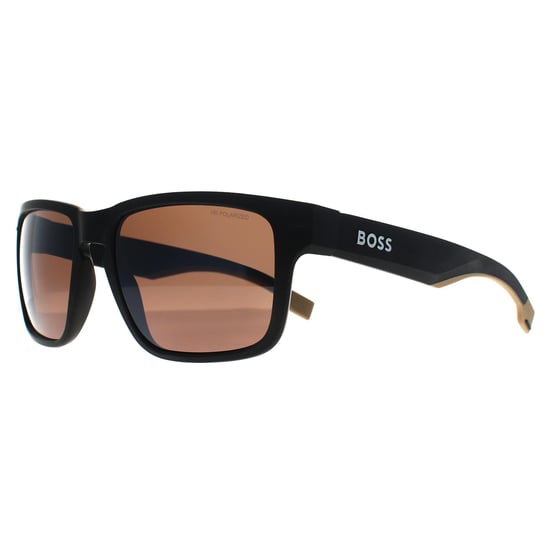 Hugo Boss Square Heren Mat Zwart Bruin Gepolariseerd BOSS 1497/S - Image 2