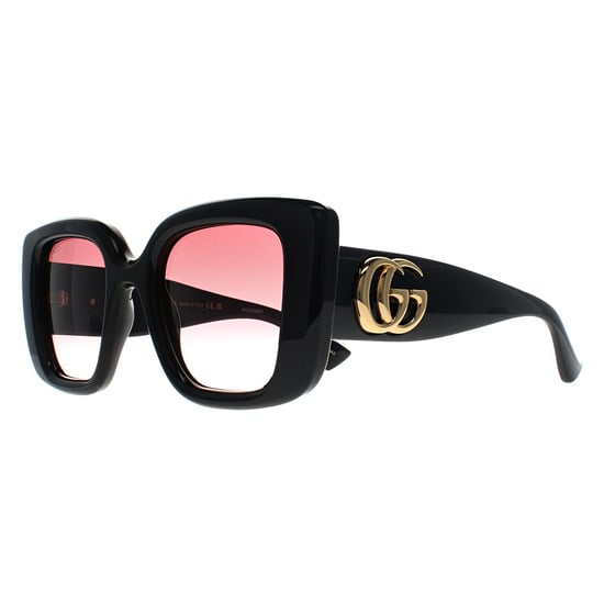 Gucci Vierkant Vrouwen Glimmend Zwart Rood Kleurverloop GG1975S - Image 2