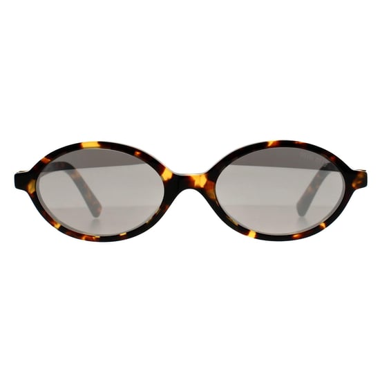 Miu Miu Oval Womens Honey Havana Light Grey Silver Mirror MU 04ZS - Image 1