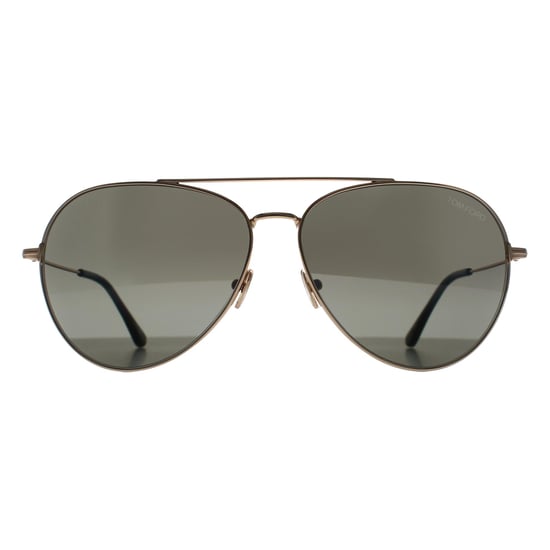 Tom Ford Aviator Unisex Shiny Rose Gold Smoke Grey Dashel FT0996 - Image 1
