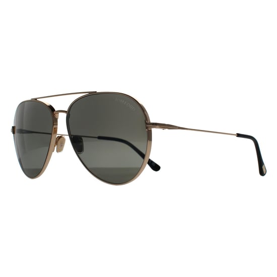 Tom Ford Aviator Unisex Shiny Rose Gold Smoke Grey Dashel FT0996 - Image 2