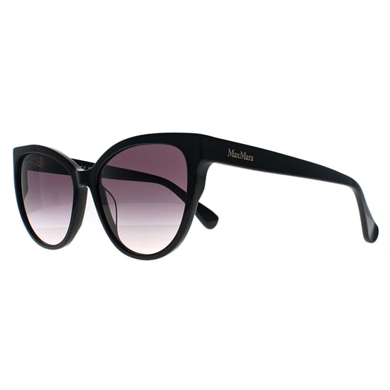 Max Mara Round Womens Shiny Black Smoke Grey Gradient MM0058 Logo 13 - Image 2