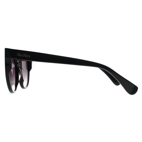 Max Mara Round Womens Shiny Black Smoke Grey Gradient MM0058 Logo 13 - Image 3