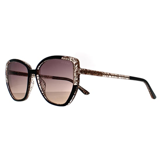 Guess Cat Eye Dam Glänsande Svart Glitter Guld Violett Spegel Gradient GU7882 - Image 2