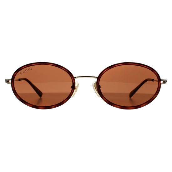 Gucci Oval Womens Havana Gold Brown GG1980S - Image 1