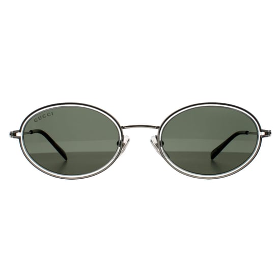 Gucci Ovaal Dames Zilver Grijs GG1980S - Image 1
